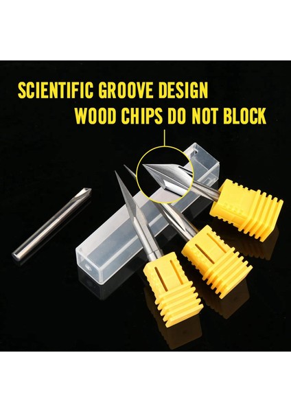 Cnc Yönlendirici Bitleri Set 1/4 Shank Gravür Ahşap Oyma Yönlendirici Biti 6mm &amp 4mm V -Groove Profil Biti Tungsten Çelik - 8pcs (Yurt Dışından) fırsatları
