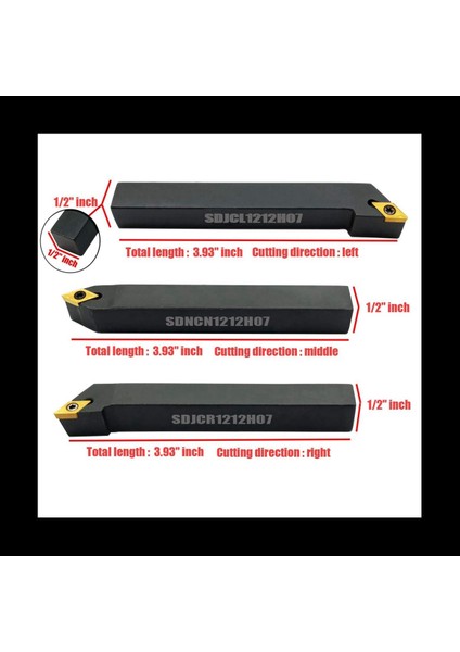 6pcs 1/2 Inç Cnc Torna Karbür Turning Araçları Dizinlenebilir Tutucu Seti SDNCN1212H07 + SDJCL1212H07 + 6pcs DCMT070204 Ekle (Yurt Dışından) fiyatları