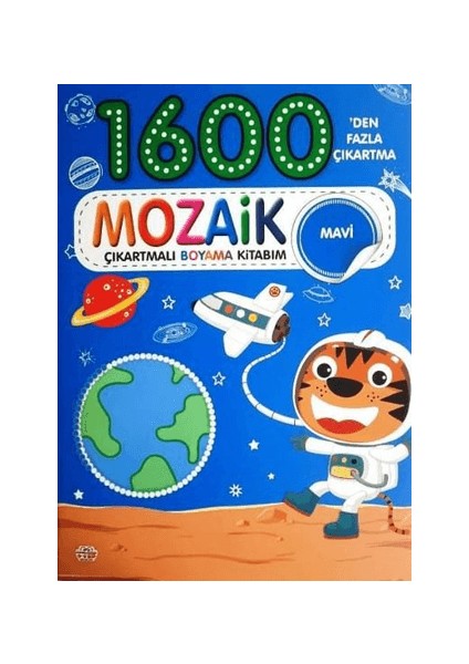 1600 Mozaik Çıkartmalı Boyama Kitabım Mavi Kitap