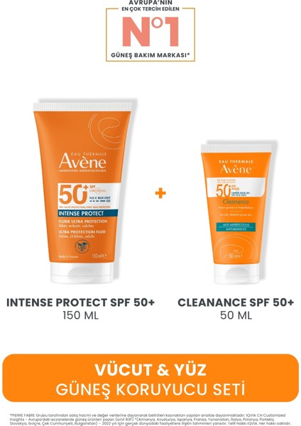 Vücut & Yüz Güneş Koruyucu Seti (Intense Protect Spf 50+ 150 ml + Cleanance Spf 50+ 50 Ml)