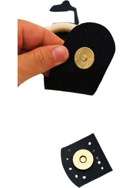 Tek Kat Suni Deri Ahşap Tokalı Siyah Kapak