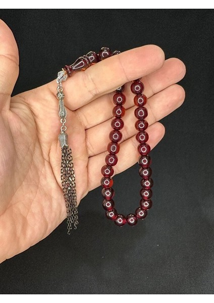 Toz Kehribar Tesbih Kehribar Renkli Küre Kesim 9mm T-582