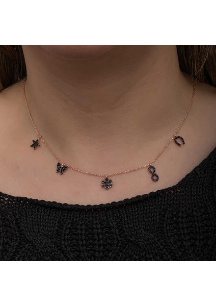 Gümüş Rose Şans Kadın Kolye