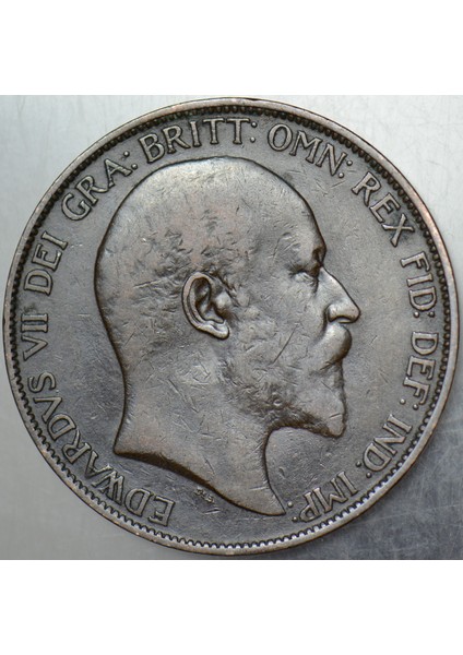 Birleşik Krallık 1 Penny 1902 Kral 7. Edward Dönemi. 31 mm Ingiltere One Penny. modelleri