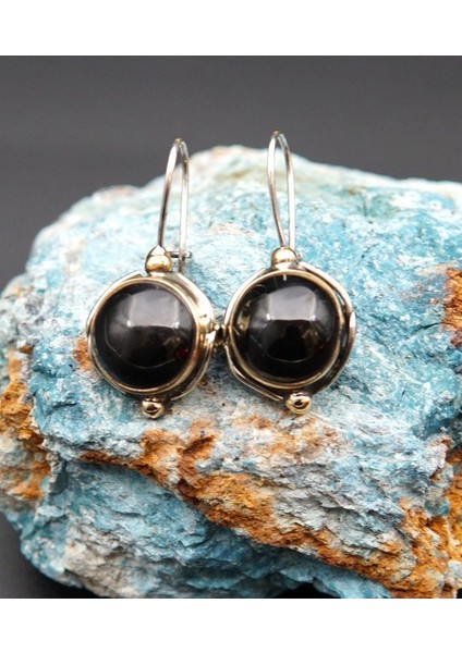 925 Ayar Gümüş Kadın Oltu Taşı Küpe SKÜ00015