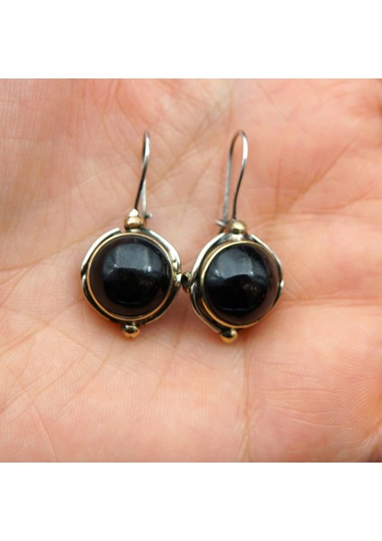 925 Ayar Gümüş Kadın Oltu Taşı Küpe SKÜ00015 fırsatları