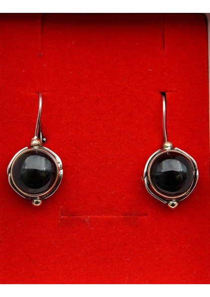 925 Ayar Gümüş Kadın Oltu Taşı Küpe SKÜ00015 indirimleri