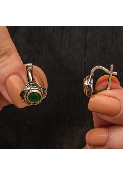 Gümüş Çiçek Desenli Otantik Kadın Küpe indirimleri