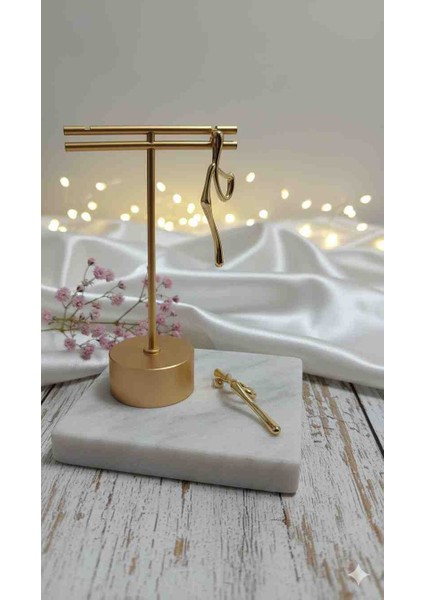 ​modern Sanat Akıcı Form Gold Uzun Küpe (Stainless Steel) fiyatları