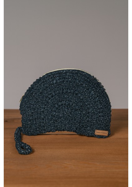 Stardust Şık Örgü Yarım Ay Clutch Çanta (Astarlı)
