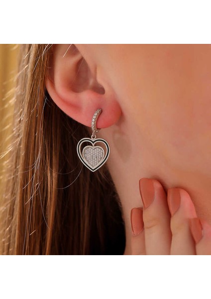 ​Gümüş Sallantılı Kalp Kadın Küpe fiyatları