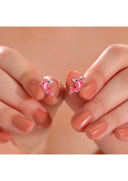 Gümüş Pembe Yunus Balığı Çocuk Küpesi fiyatları