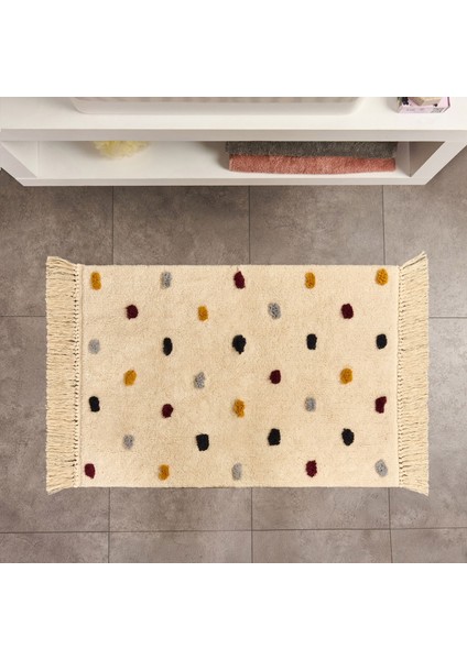 Soft Tufting Vira Banyo Paspası - Ekru / Renkli - 60X90 cm fiyatları