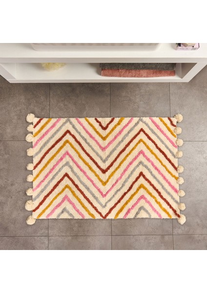 Soft Tufting Krus Banyo Paspası - Ekru / Renkli - 60X90 cm fiyatları