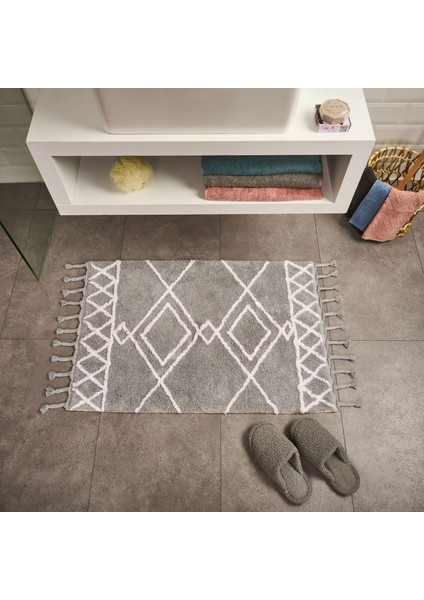Soft Tufting Nora Banyo Paspası - Gri - 60X90 cm