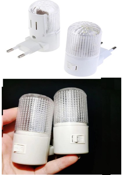 4 Ledli Beyaz Işık Gece Lambası Ledli Anahtarlı Çocuk Odası Gece Lambası 0.5W indirimleri