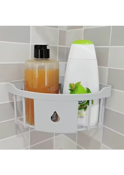 Yapışkanlı Köşe Banyo Rafı – Delmeden Monte Edilen Plastik Köşe Düzenleyici Raf modelleri