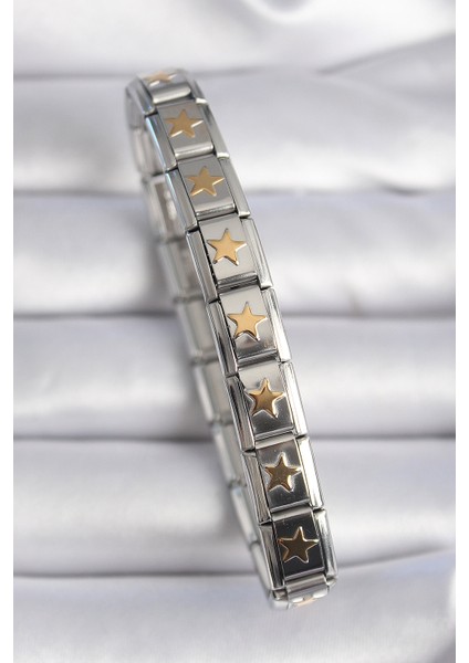 316L Çelik Gümüş Renk Gold Yıldız İşleme Nomination Kadın Bileklik - TJ-BB6463 fırsatları