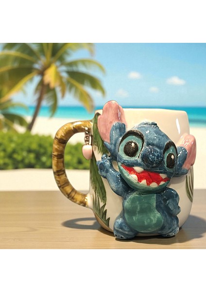 3D Kabartmalı Charm Hediyeli Seramik Kupa Bardak Hediye Paketi Yapılır