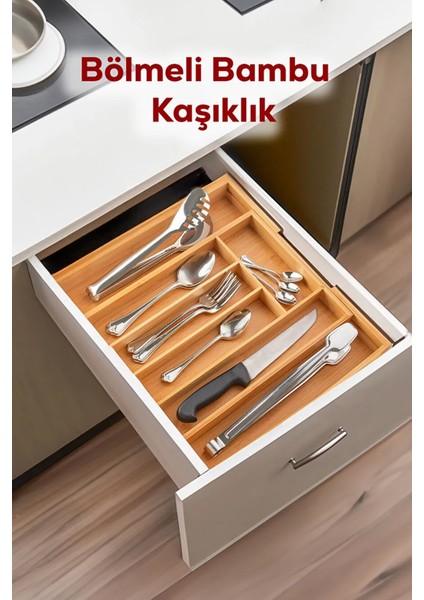 Orvani Ayarlanabilir Bambu Çekmece Içi Kaşıklık Ayarlanabilir 5 ve 7 Bölmeli fiyatları