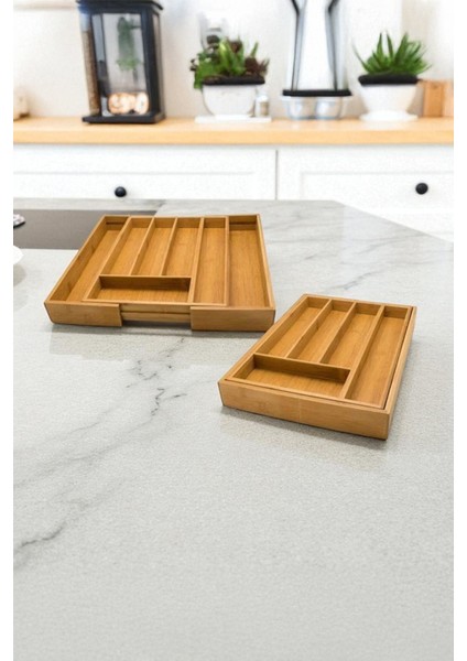 Orvani Ayarlanabilir Bambu Çekmece Içi Kaşıklık Ayarlanabilir 5 ve 7 Bölmeli fırsatları