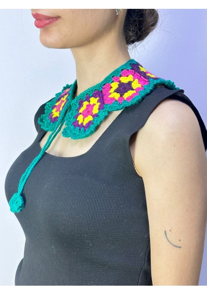 El Örgüsü Petrol Yeşil Gömlek Yaka Giyim Aksesuarı 30X10 cm modelleri