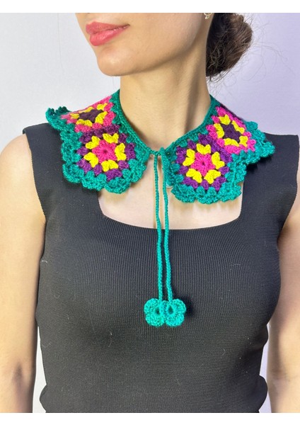 El Örgüsü Petrol Yeşil Gömlek Yaka Giyim Aksesuarı 30X10 cm fırsatları