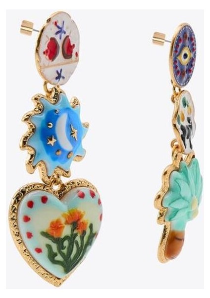 Zra Model Ağaç ve Kalp Desen Çelik Taşlı Küpe modelleri