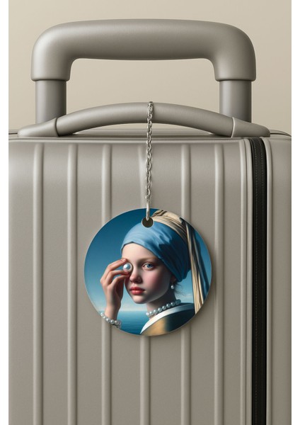 Pleksi Zincirli Bavul Etiketi Seyahat Tatil Için Tasarım Valiz Etiketi Inci