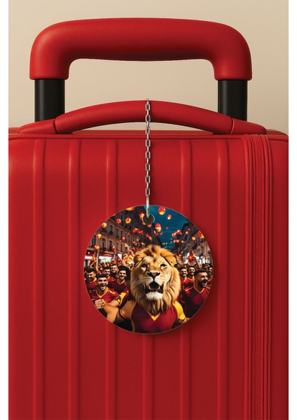 Desenli Baskılı Pleksi Zincir Aparatlı Bavul Etiketi Valiz Etiketi Taksim Sokakları