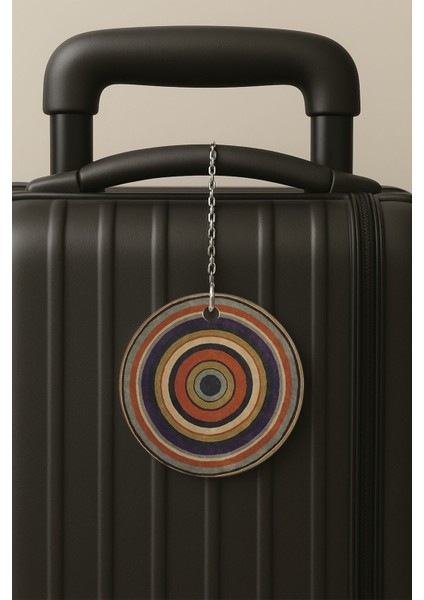 Vintage Desenli Uv Baskılı Pleksi Bavul Etiketi Seyahat Tatil Valiz Etiketi