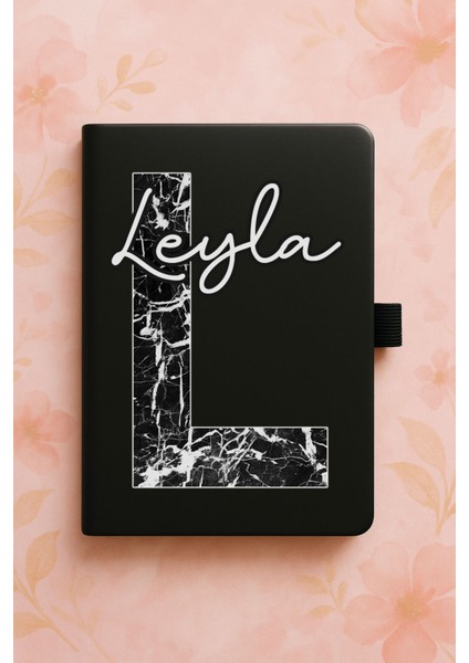Kişiye Özel Isim Ad Yazılı Tarihsiz Mermer Termo Defter - L Harfi Marbles