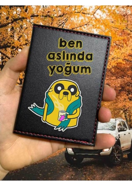 Aslında Yoğum Desenli Ruhsat Kabı Logolu Oto Ruhsat Kılıfı Vinleks Deri Dikişli Araç Ruhsat Koruyucu