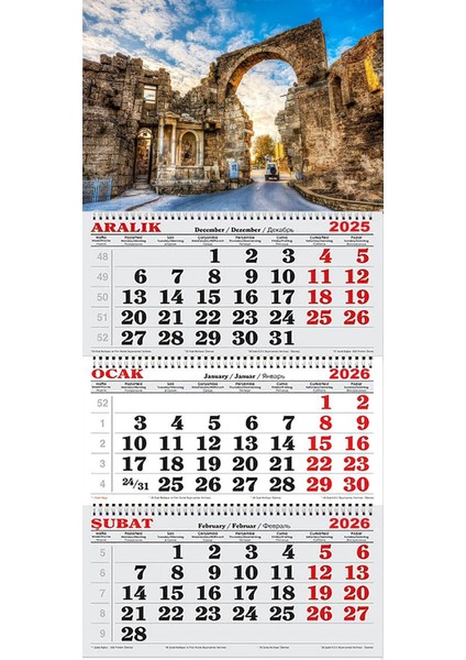 2026 Yılı Gemici Takvimi-Side Antik Kenti Girişi