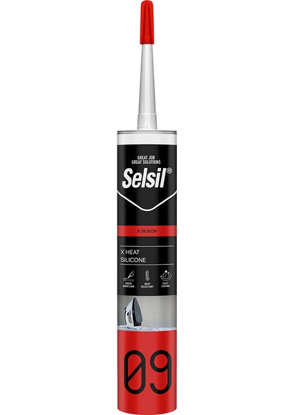 x Kırmızı 150 Derece Isıya Dayanıklı Silikon 280ML