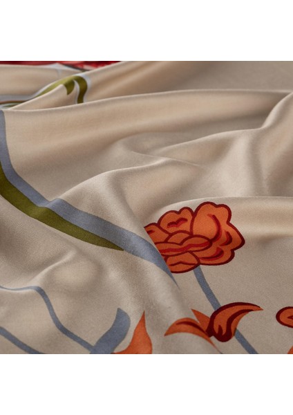 Ipekevi Desenli Ipek Şal - Amaryllis Desenli - Krem modelleri