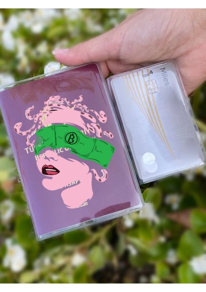 Money Desenli Universal Şeffaf Pasaport Kılıfı Model Tüm Ülke Pasaportlarına Uygun