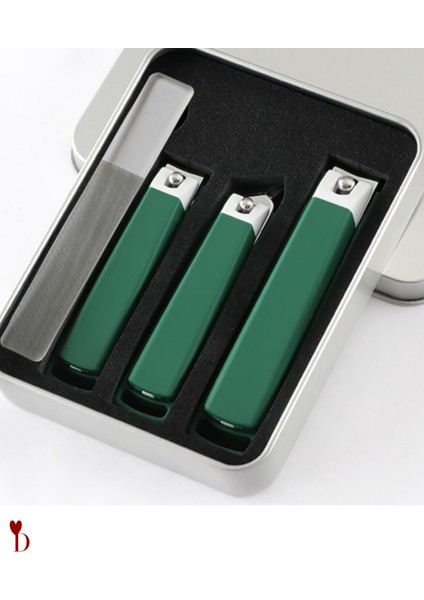 Paslanmaz El Ayak Tırnak Makası Metal Kutu Cam Törpü 4'lü Set