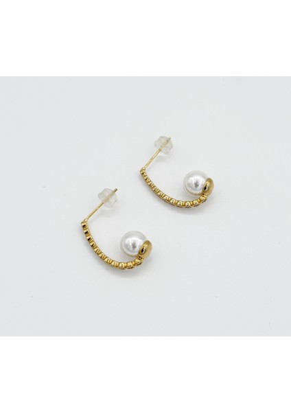 14K Gold Plated Pearl Hill Stud Küpe