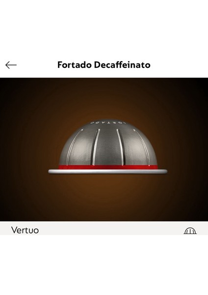 Fortado Decaffeinato Vertuo Kapsül Kahve 10 Lu (Vertuo Makineler Için Uygundur)
