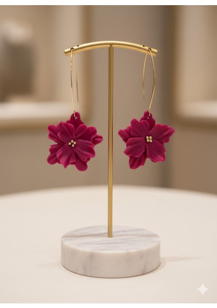 Rumi Küpe | El Yapımı Polimer Kil Çiçek Tasarım Küpe fiyatları