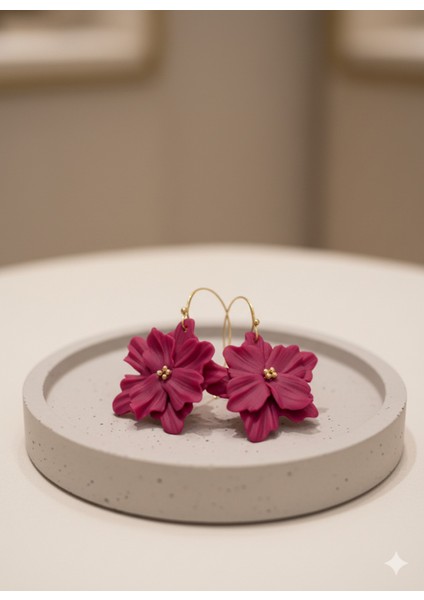 Rumi Küpe | El Yapımı Polimer Kil Çiçek Tasarım Küpe modelleri