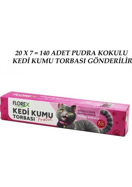 140 Adet Kedi - Evcil Hayvan Kumu Torbası Pratik Pudra Kokulu Büzgülü - Extra Güçlü 82X50CM (5324) fiyatları