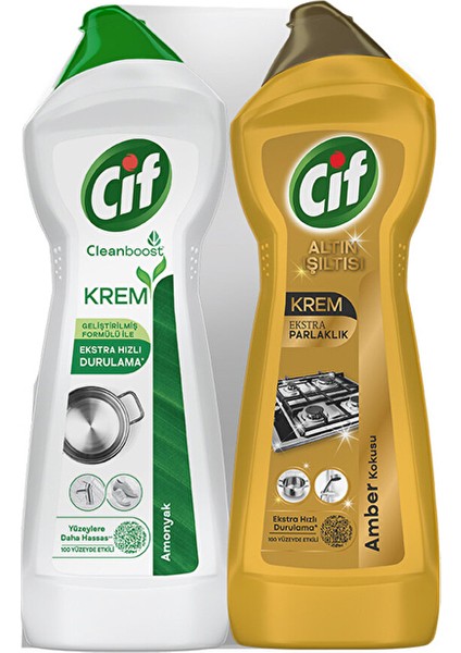 2 Adet Cif Krem Gold+Amonyaklı 750 ml x 2