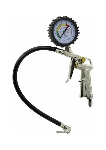 Saatli Hava Ölçme Lastik Şişirme Tabancası 12 Bar Basınçlı - 1/4 Rekor (5324)