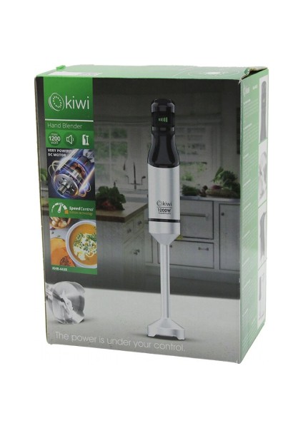 Kiwi KHB-4438 Çubuk El Blender 1200W Değişken Hız Kontrol Düğmesi Güçlü Dc Motor Çelik Bıçak Krom Kaplama Gövde (5324)