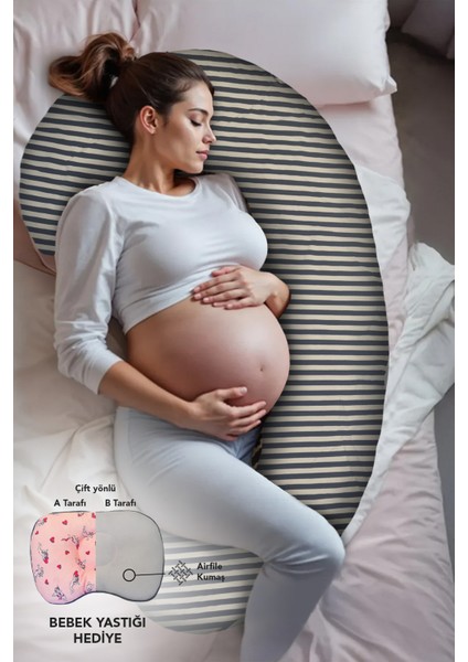 Hamile Yastığı,sarılma Yastığı Aktivite Yastığı Pamuk Kumaş (Siyah)