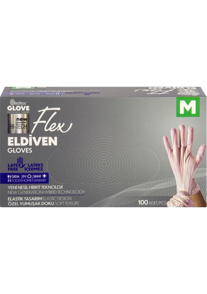 Eldiven Krem M Beden 100'LÜ 2 Adet