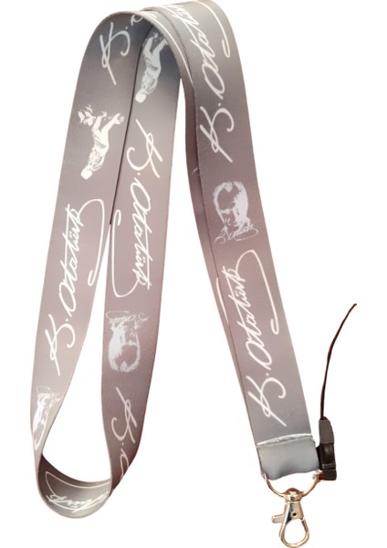 Gri Atatürk Imzalı Boyun Askı Ipi ve Telefon Askısı + Kartlık