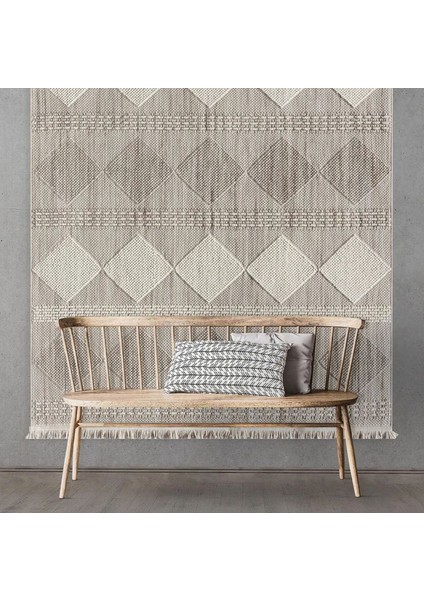 Agra Cyan Modern Iskandinav Desenli Halı - Gri - 120X180 cm fiyatları